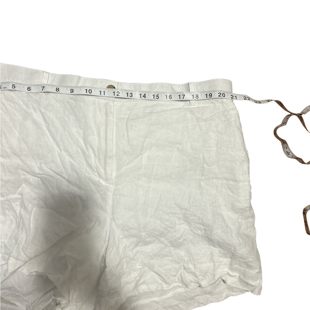 J.Crew White Linen Shorts Women’s 2X Pull On Casual Summer Beach Plus Size - Picture 3 of 7